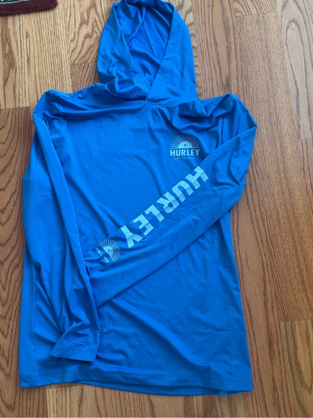 Hurley Blue Long Sleeve Hooded Swim Tee